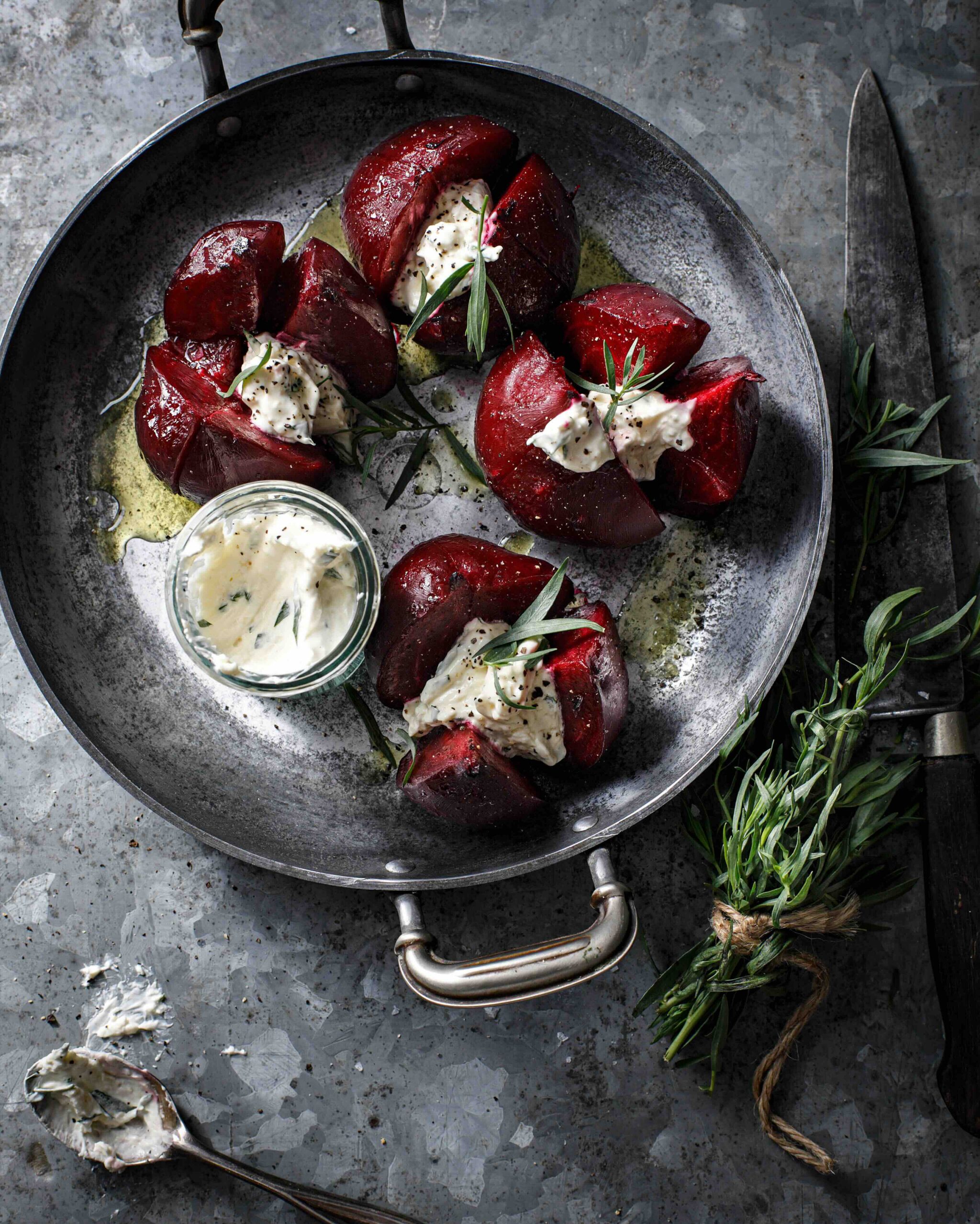 recette Betterave rotie et crème de chèvre