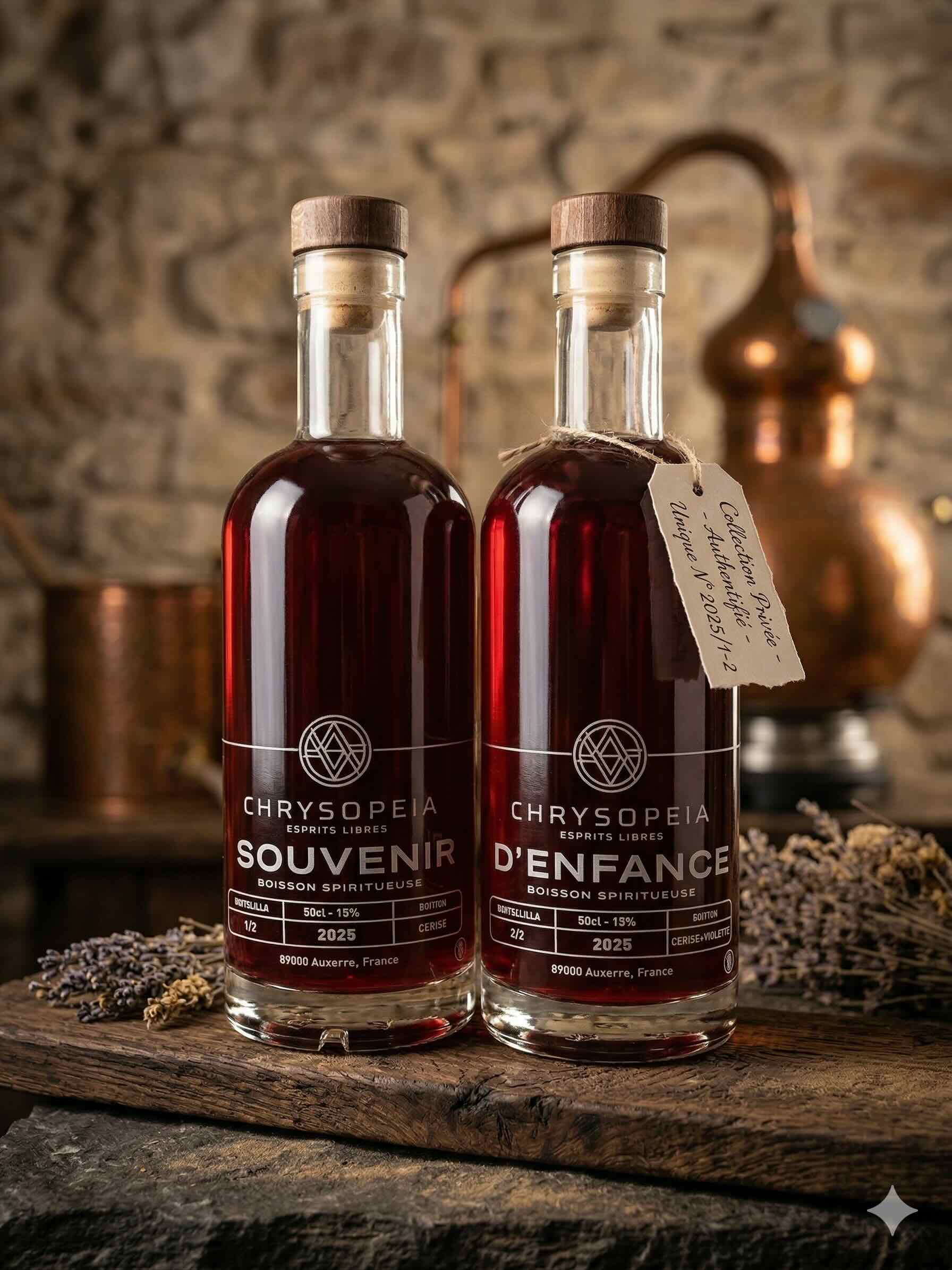 Duo de bouteilles personnalisées Chrysopeia